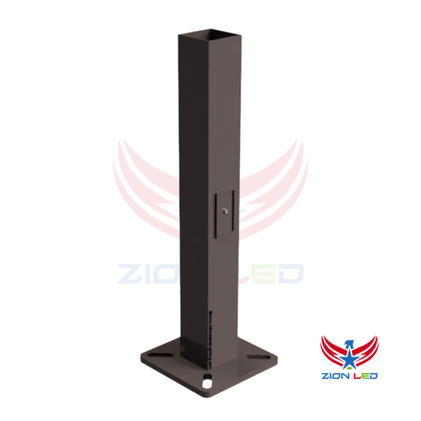 15 Foot Square Steel Light Pole, 4 Inch Wide, 11 Gauge
