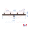 180° Low Profile Bullhorn – 4 Tenons (2-3/8" O.D.) for 4 Fixtures