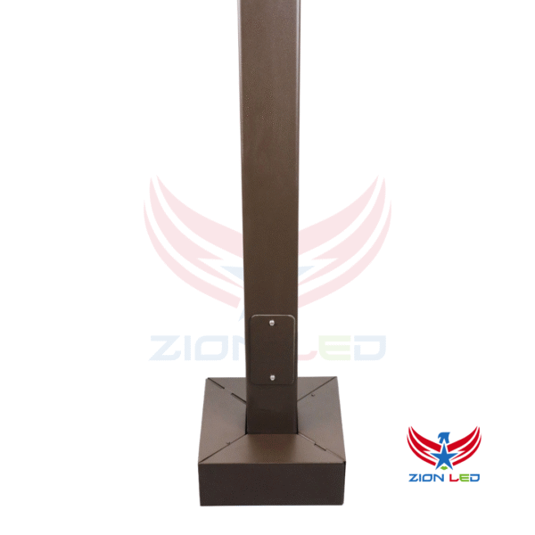 15 Foot Square Steel Light Pole, 4 Inch Wide, 11 Gauge