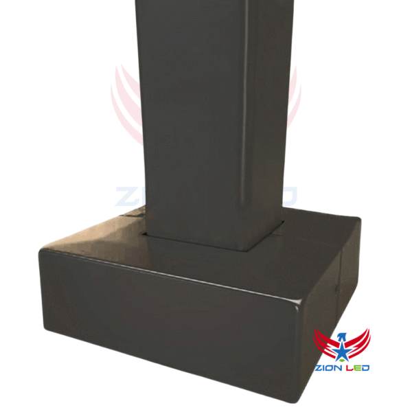 15 Foot Square Steel Light Pole, 4 Inch Wide, 11 Gauge