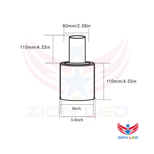 Round Base Tenon Adapter - 3inch