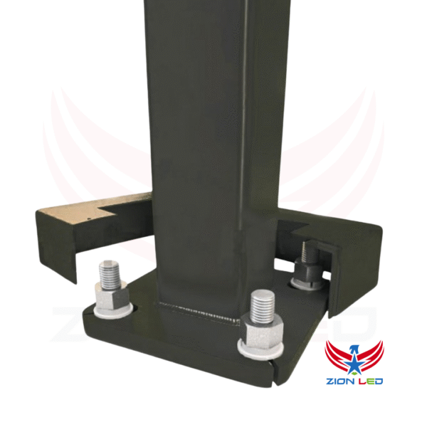 15 Foot Square Steel Light Pole, 4 Inch Wide, 11 Gauge