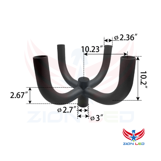 4-Light Bullhorn Pole Adapter – Slip Fitter Mount