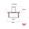 Square Base Tenon Adapter - 4inch