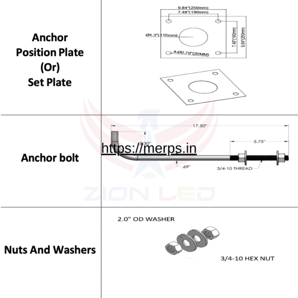 25 Foot Round Steel Light Pole | 4 Inches Wide | 11 Gauge