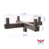 90° Quad Square Vertical Tenon – For 4 Fixtures