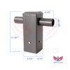 Double Tenon Adapter for 4" Square Pole – Dark Bronze