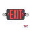 Black Combo LED Emergency Exit Sign With Battery Backup - Adjustable Light Heads