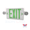 Green Combo LED Emergency Exit Sign With Battery Backup - Adjustable Light Heads