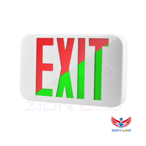 Emergency LED Exit Sign - Red/Green - With Battery Backup