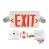 Red Combo LED Emergency Exit Sign With Battery Backup - Adjustable Light Heads