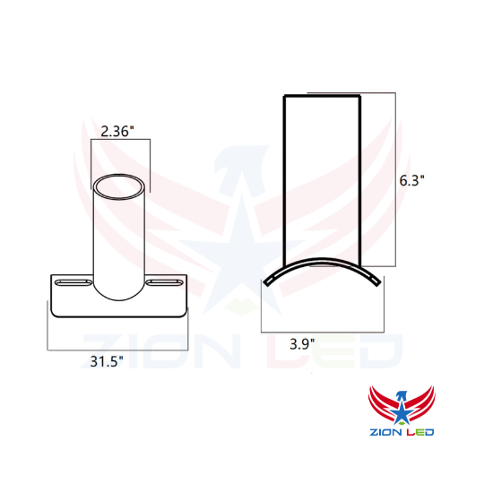 Slip Fitter to Round Pole Adapter – LED Light Mount