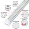 T8 LED Integrated Tube Light - Clear/Strip Lens - 2/3/4/5/6/8Ft Selectable