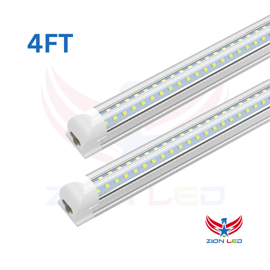 4Ft T8 LED Integrated Tube Light 24W/6500K - Clear/Strip Lens